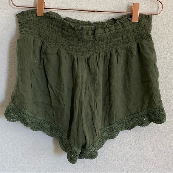 Aerie Hunter Green Cotton Viscose Elastic Shorts - M - EUC - Picture 2 of 7